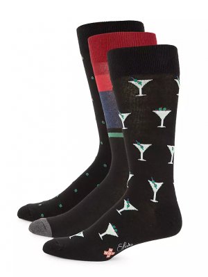 Коллекция HOTSOX Martini Socks Set (3 пары носков) , цвет moonless night combo Saks Fifth Avenue