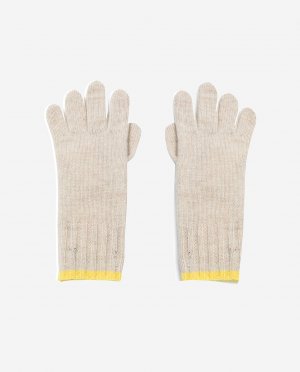 Бежевые перчатки с контрастной полоской , бежевый Ecoalf