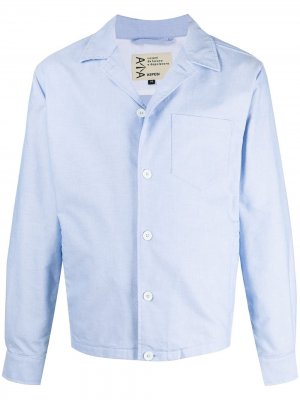 Рубашка с длинными рукавами и накладным карманом Aspesi. Цвет: синий