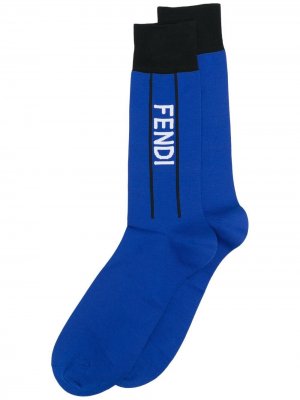 Носки с логотипом Fendi. Цвет: синий