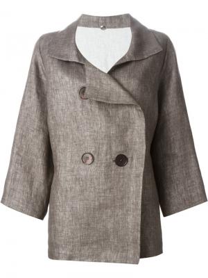 Двубортный пиджак N_8. Цвет: коричневый