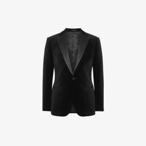 Однобортный пиджак Ace из эластичного бархата , черный Reiss