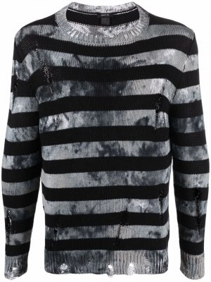Distressed striped jumper Avant Toi. Цвет: черный