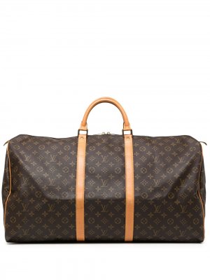 Дорожная сумка Keepall 60 1992-го года Louis Vuitton. Цвет: коричневый