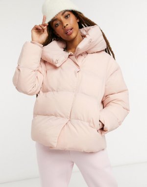 Короткая куртка с эффектным воротником из переработанного полиэстера -Розовый Jakke