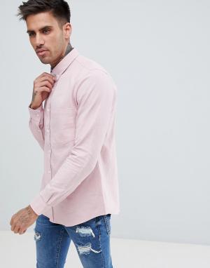 Хлопковая рубашка на пуговицах с длинными рукавами -Розовый Just Junkies