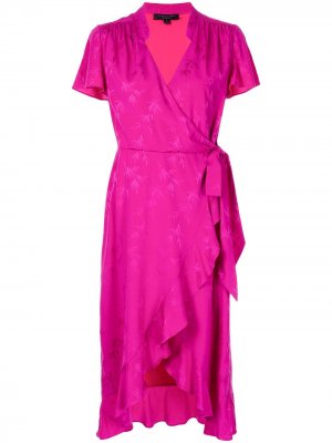 Жаккардовое платье с оборками Shanghai Tang. Цвет: фиолетовый