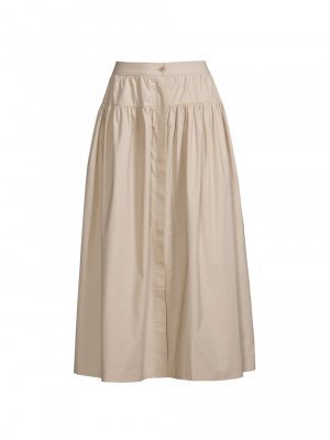 Многоуровневая юбка-миди из хлопкового поплина , бежевый ROSSO35