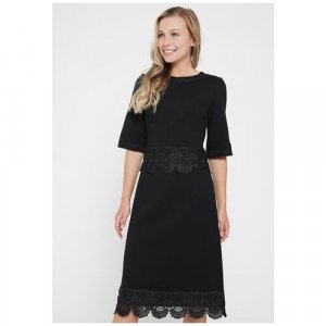 Платье , размер 44, черный Мадам Т. Цвет: бежевый/темно-бежевый
