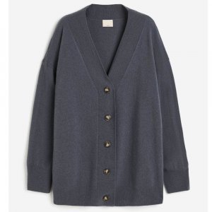 Кардиган Fine-knit Cashmere, темно-серый H&M