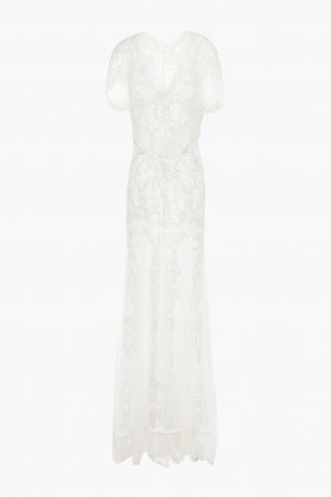 Свадебное платье из тюля медового цвета с декором JENNY PACKHAM, слоновая кость Packham