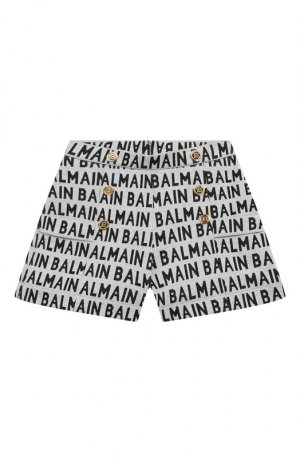 Хлопковые шорты Balmain. Цвет: серый