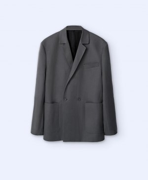 Льняной мужской пиджак оверсайз , темно-серый Adolfo Dominguez