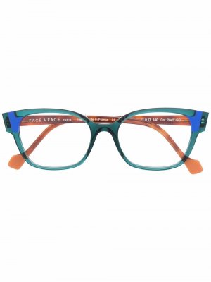 Rectangle-frame colour-block glasses Face À. Цвет: зеленый