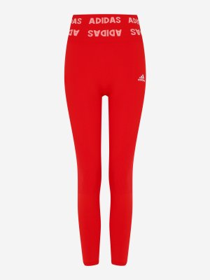 Легинсы женские Aeroknit, Красный adidas. Цвет: красный