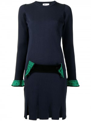 Платье-свитер в рубчик с вырезами Toga. Цвет: синий