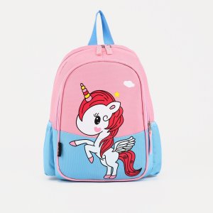Рюкзак детский на молнии, наружный карман, цвет розовый/голубой No brand