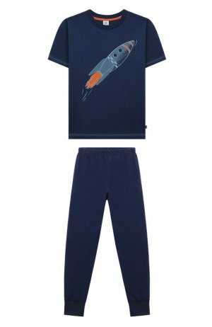 Хлопковая пижама Sanetta. Цвет: синий