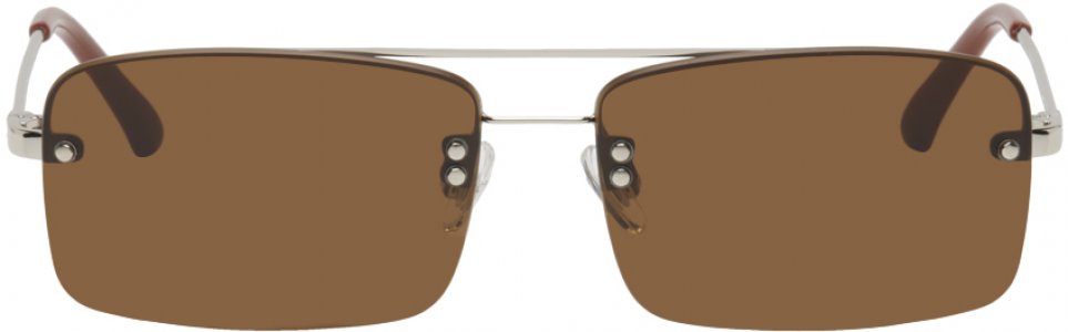 Серебряные солнцезащитные очки Linda Farrow Edition 156 C3 Dries Van Noten