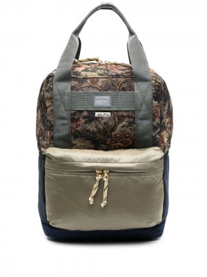 Рюкзак со вставками и цветочным принтом Porter-Yoshida & Co.. Цвет: бежевый