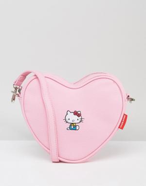 Сумка через плечо в форме сердца с вышивкой x Hello Kitty Lazy Oaf. Цвет: розовый