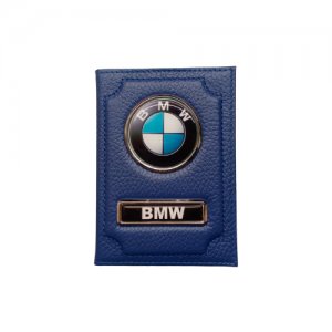 Обложка для автодокументов 1-6-1411, синий BMW