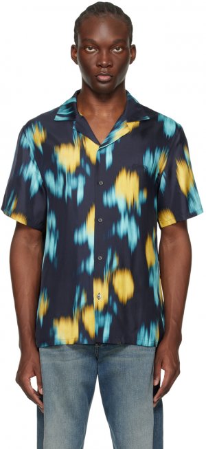 Разноцветная рубашка с размытым цветочным принтом Lanvin
