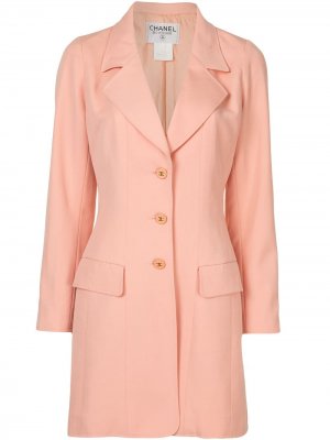 Однобортное пальто 1997-го года Chanel Pre-Owned. Цвет: розовый