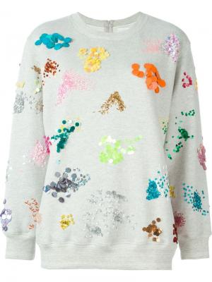 Confetti embroidered jersey sweatshirt Ashish. Цвет: серый