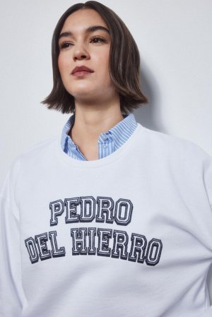 Однотонная толстовка с логотипом Pedro del Hierro, бежевый Hierro