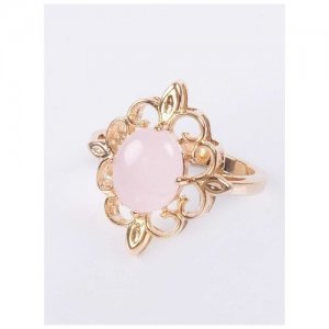 Кольцо помолвочное , кварц, размер 20, розовый Lotus Jewelry. Цвет: розовый