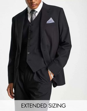 Черный узкий пиджак премиум-класса из шерсти Noak