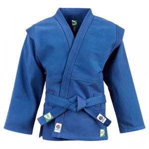 Куртка для самбо , сертификат FIAS, синий Green hill. Цвет: синий