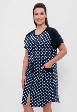 Халат домашний Cleo. Цвет: синий