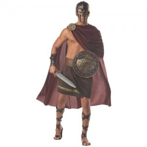 Костюм Спартанец (300 Спартанцев) взрослый M (46-48) (накидка с медальоном, шлем, туника на бедра ремнем) California Costumes