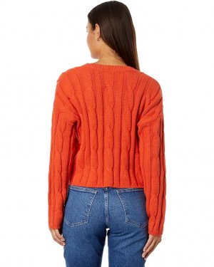 Свитер Cable-Knit V-Neck Crop Sweater, цвет Roasted Squash Madewell