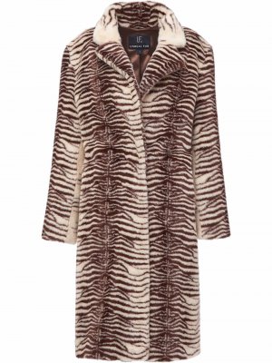 Пальто Savannah с тигровым принтом Unreal Fur. Цвет: коричневый