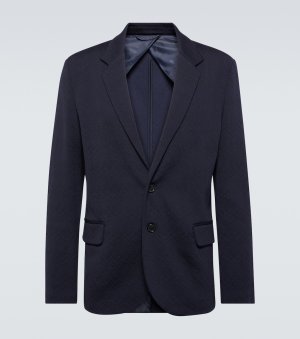 Однобортный пиджак из смесовой шерсти с зигзагом , синий Missoni