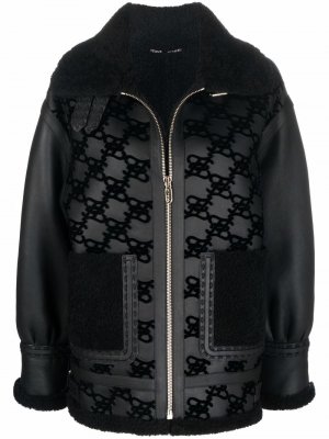 Байкерская куртка с монограммой Fendi. Цвет: черный