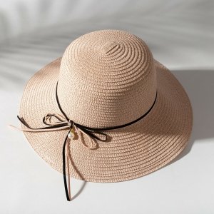 Шляпа с бантиком цвет розовый, р-р 56-58 MINAKU