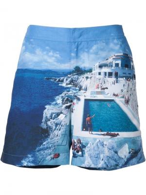 Пляжные шорты с принтом Orlebar Brown. Цвет: синий