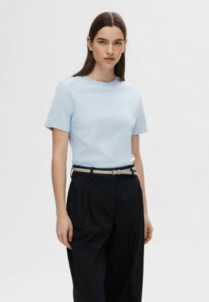 Базовая футболка Myessential Ss O-Neck Noos , цвет cashmere blue Selected Femme