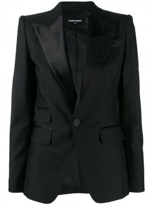 Пиджак-смокинг с блестками Dsquared2. Цвет: черный