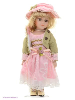 Кукла фарфор Адели 12 дюймов Angel Collection. Цвет: розовый, салатовый