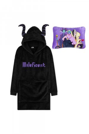 Одеяло и подушка с капюшоном «Малефисента» 2-в-1 , черный Disney