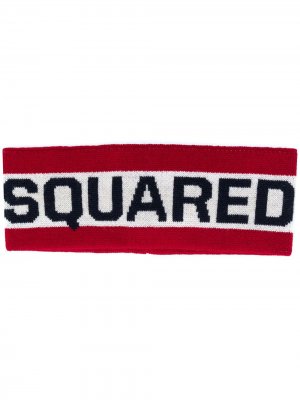 Повязка на голову с жаккардовым логотипом Dsquared2. Цвет: красный