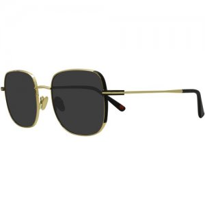 Солнцезащитные очки , прямоугольные, оправа: металл, поляризационные, для женщин, черный Cosmopolitan. Цвет: золотистый