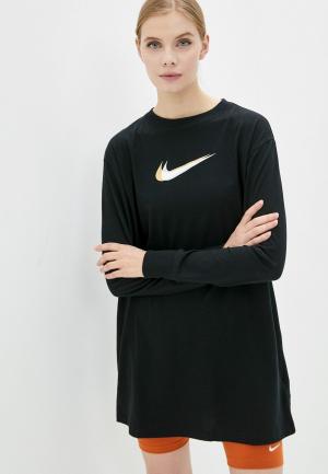 Платье Nike W NSW LS DRESS PRNT. Цвет: черный