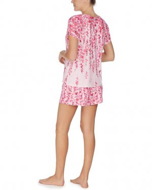 Пижамный комплект Short Sleeve Boxer Pajama Set, цвет Rose Floral Donna Karan