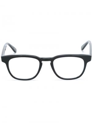 Оптические очки с круглой оправой Masunaga. Цвет: черный